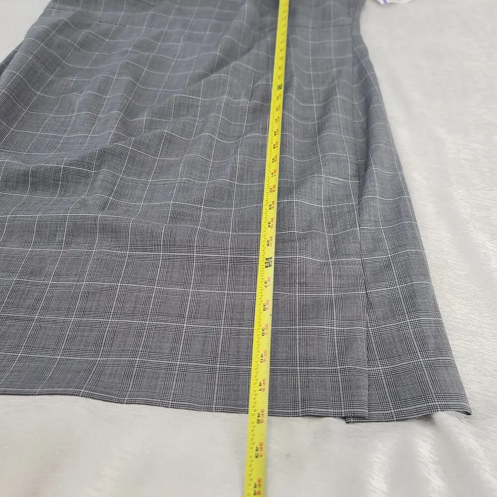 Boss Trabaldo Togna 1840 Wool Plaid sheath dress black plaid Size 18 academia - Picture 5 of 9
